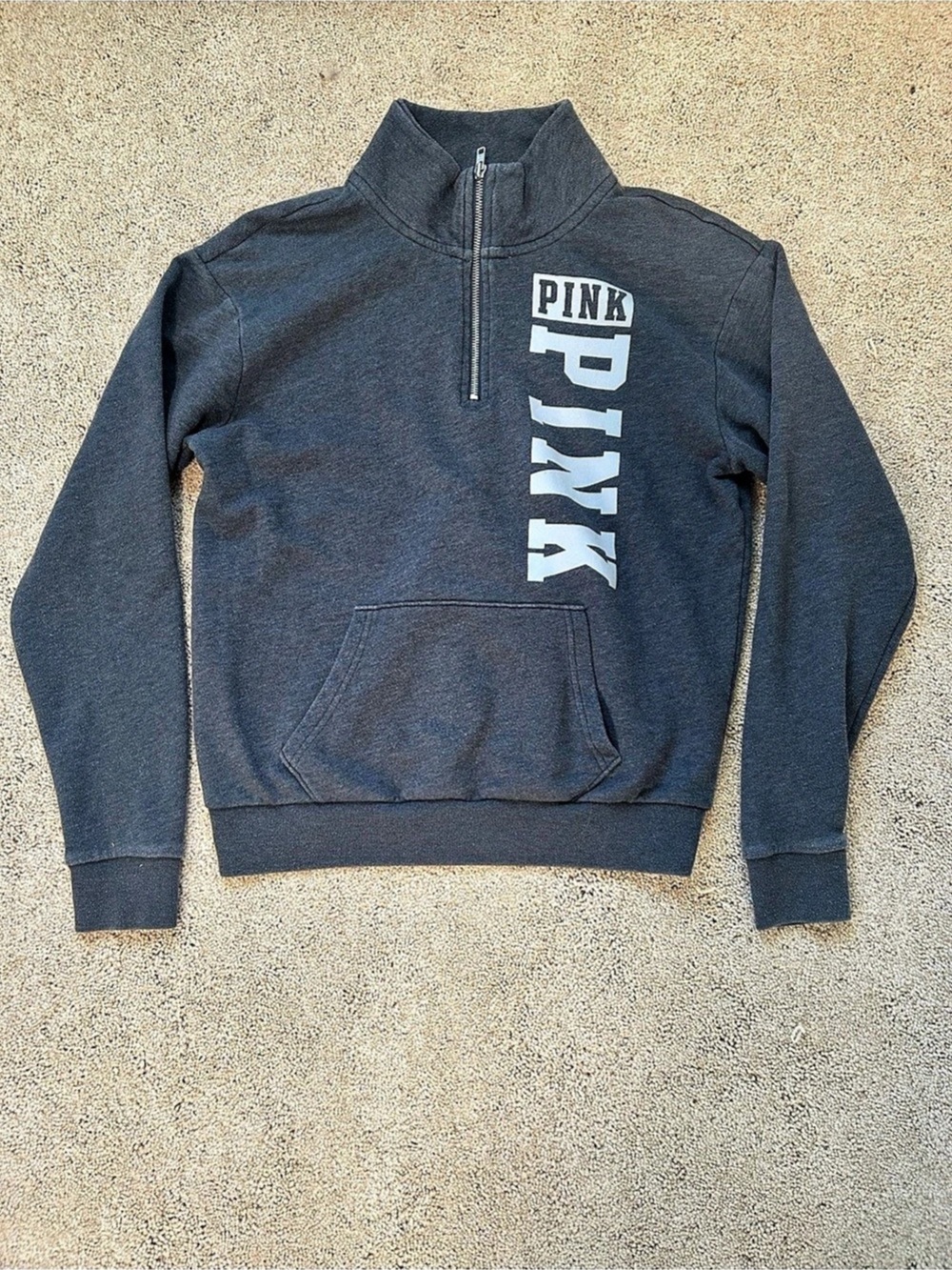 PINK Gray Quarter Zip Jacket Size XS